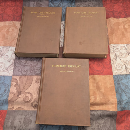 First Edition Furniture Treasury by Wallace Nutting, Complete 3 Volume Set