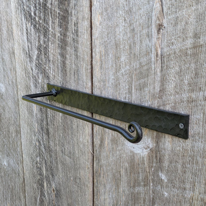 Hand Forged Paper Towel Holder with Hammer Finish Backplate