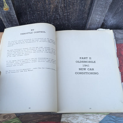 1941 Oldsmobile Mechanical Schools Service Manual for Special Series, Dynamic Cruiser, and Custom Cruiser Models