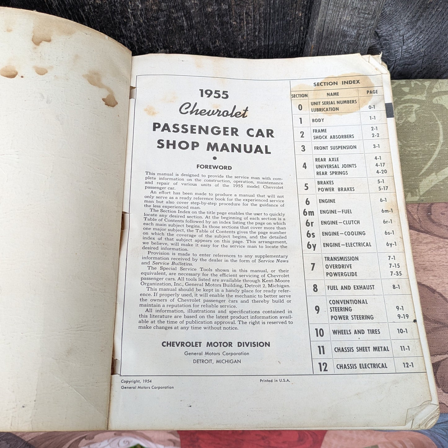 1955 Chevrolet Passenger Car Shop Manual