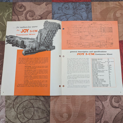 Vintage 1950's Joy Mining Equipment Machinery Booklets
