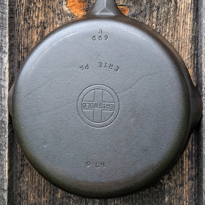 Griswold Small Block Logo #6 Cast Iron Skillet with Early Handle 699 V