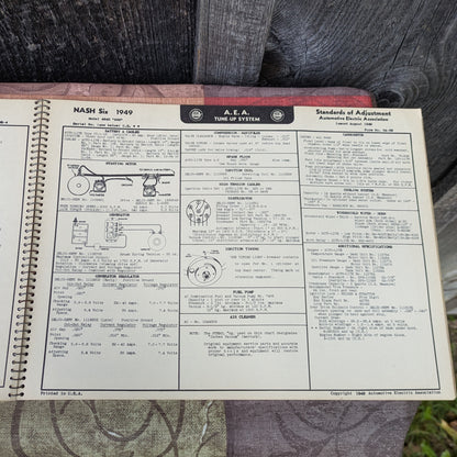 1949 American Electric Association Tune Up Specification Charts and Wiring Diagrams for Vintage Automobiles