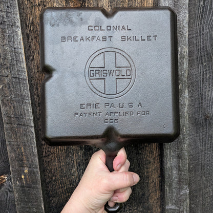 Griswold Cast Iron Square Colonial Breakfast Skillet 666
