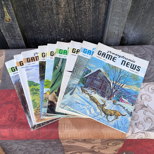 Vintage 1965 Pennsylvania Game News Magazines, Set of 9