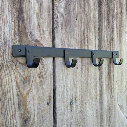 Hand Forged 4 Hook Coat or Storage Rack