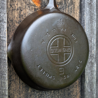 Vintage Griswold #6 Cast Iron Skillet with Large Block Logo 699 A