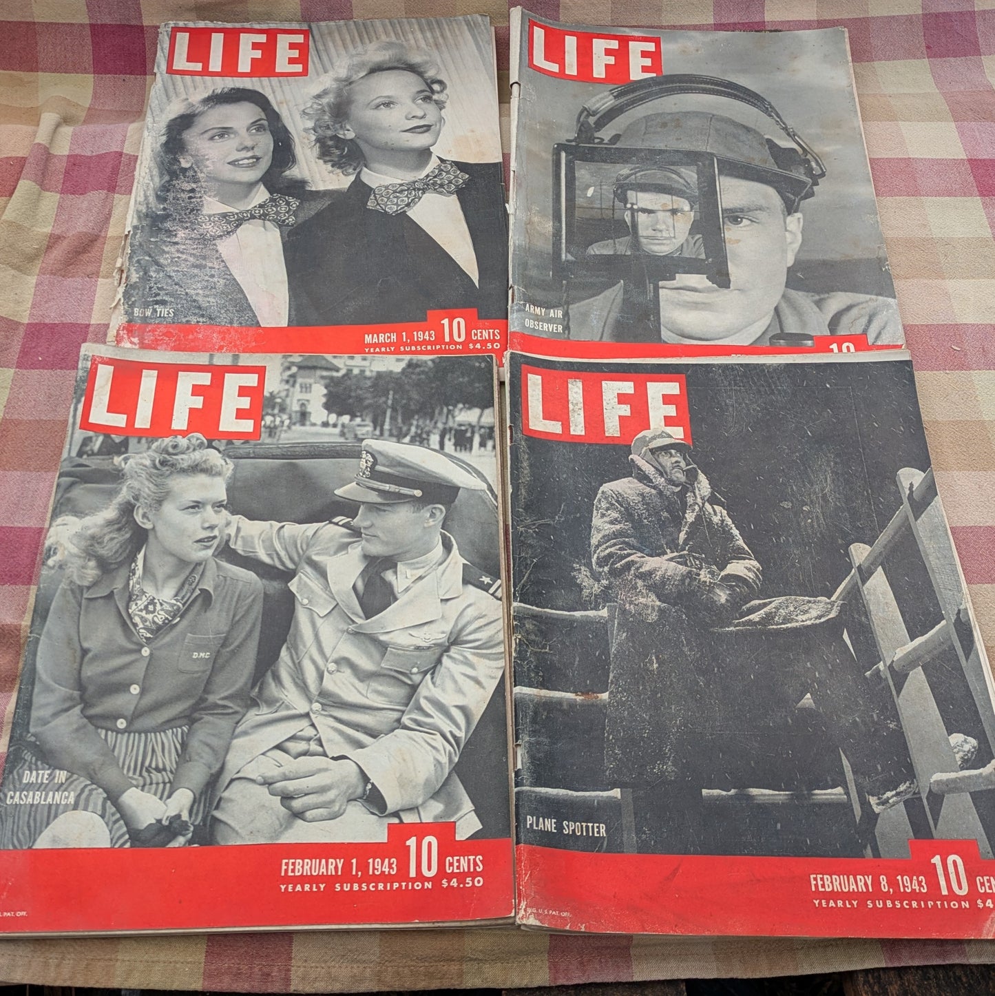 Set of 12 Vintage Life Magazines January-March 1943, WWII History