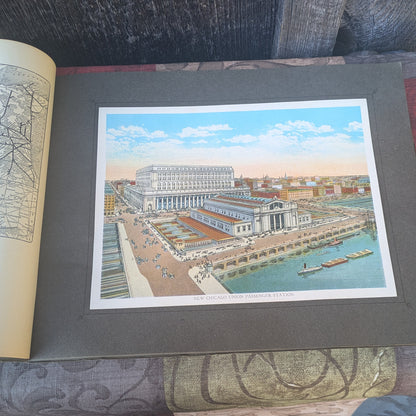 Antique 1914 Lake Michigan to Puget Sound Along the Chicago, Milwaukee & St. Paul Railway Scenic Guide Book Souvenir with Full Color Illustrations