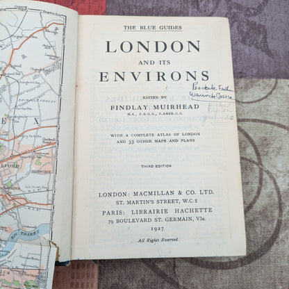 Muirhead's London and its Environs, Vintage 1927 Third Edition Travel Guide with Maps