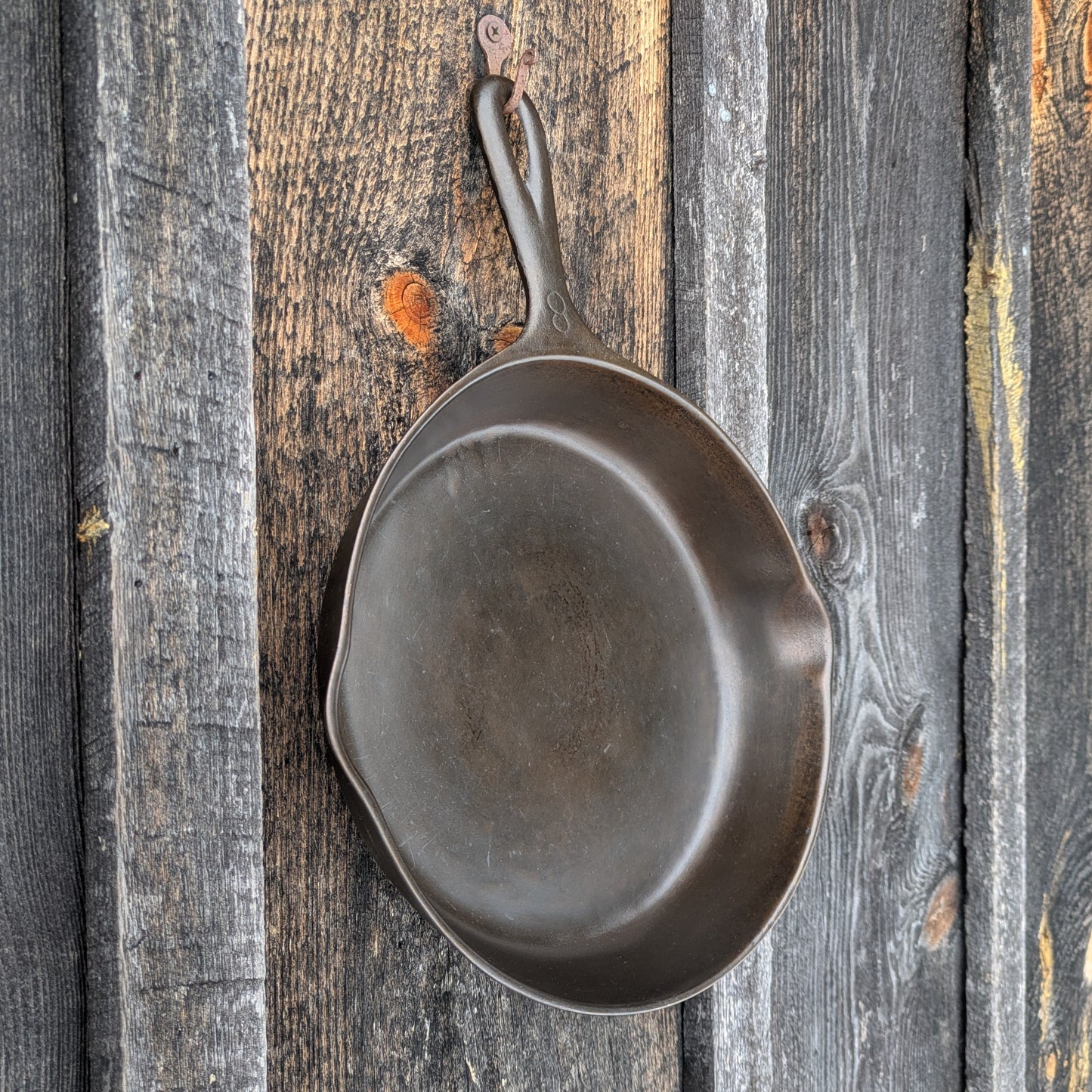 Vintage Martin Stove & Range Cast Iron Skillet #8 with Hamburger Logo