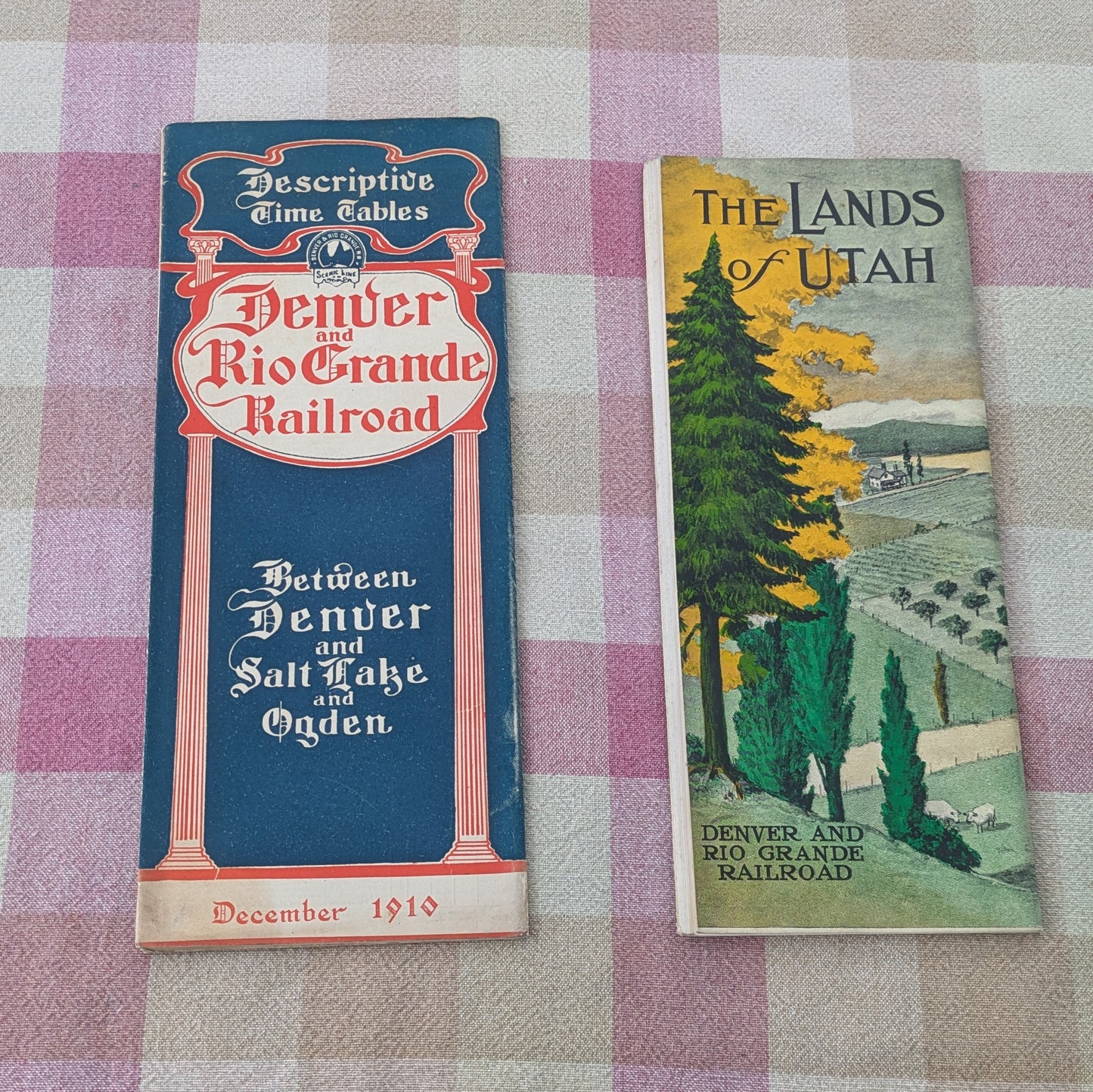 1910s Denver and Rio Grande Railroad Time Tables. December 1910 & Lands of Utah