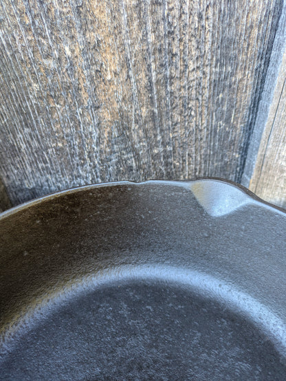 Ugly Hammered #8 Cast Iron Deep Skillet or Chicken Fryer with Lid