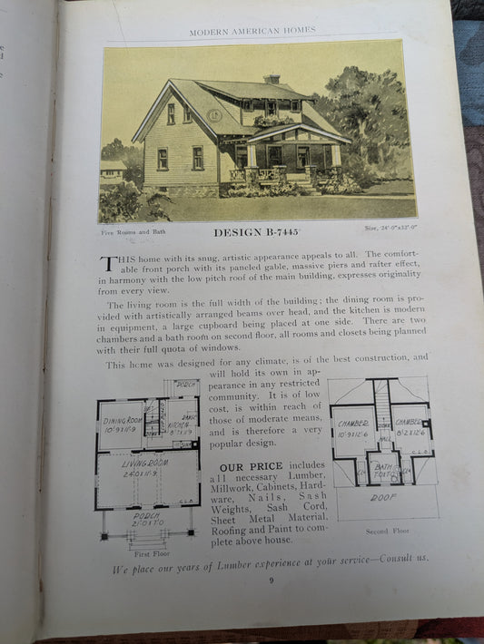 Modern American Homes, 1918 Home Building Catalog First Edition with Ephemera
