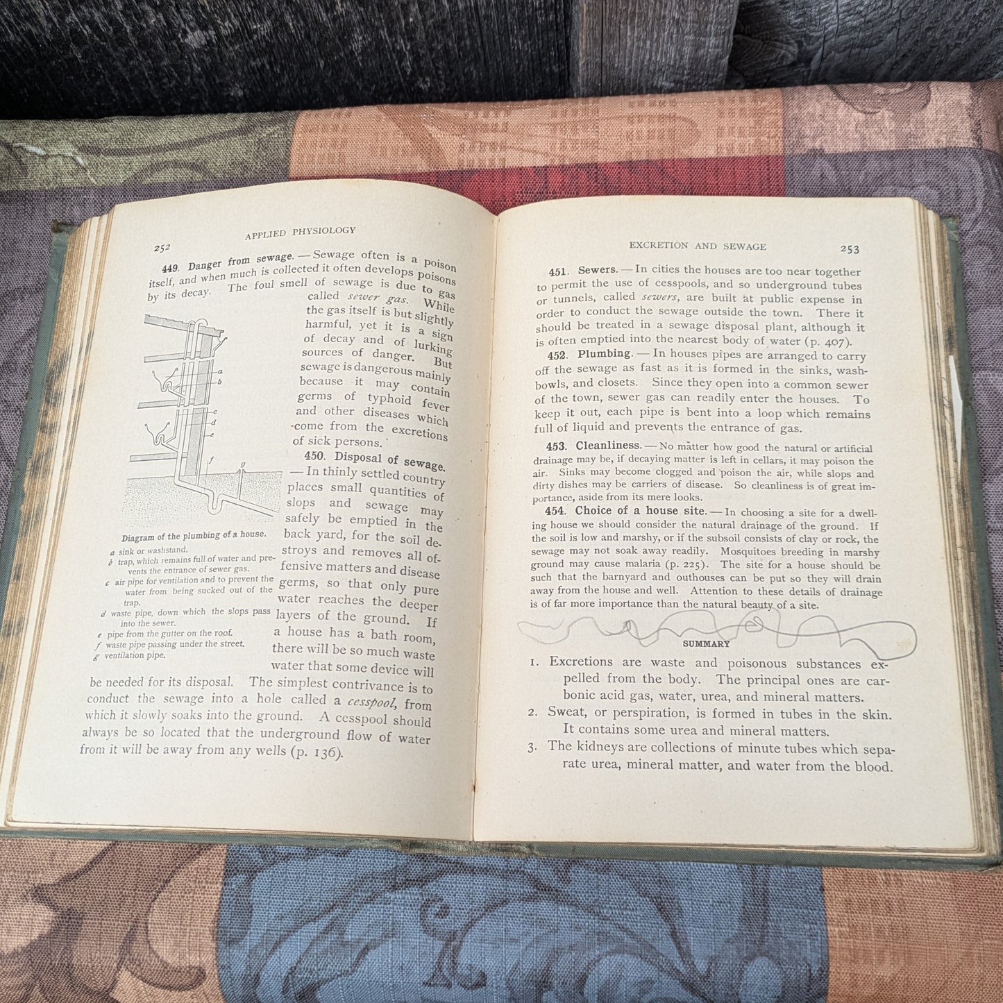 Set of 3 Antique Biology and Physiology Textbooks