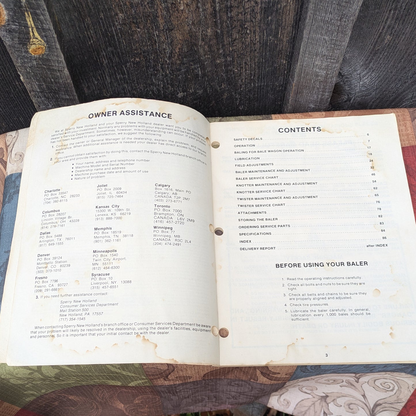 New Holland Hayliner 316 Baler Operator's Manual