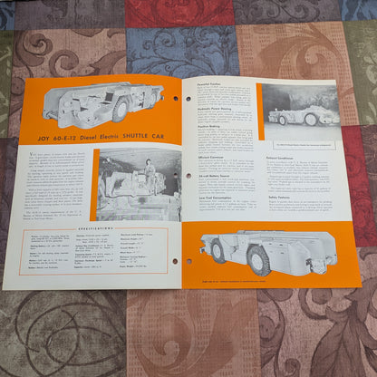 Vintage 1950's Joy Mining Equipment Machinery Booklets