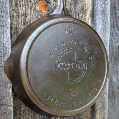 Vintage Griswold #8 Slant EPU Cast Iron Skillet 704 M
