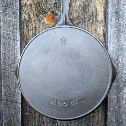 Antique "Wagner"Early Arc Logo #8 Cast Iron Skillet with Heat Ring