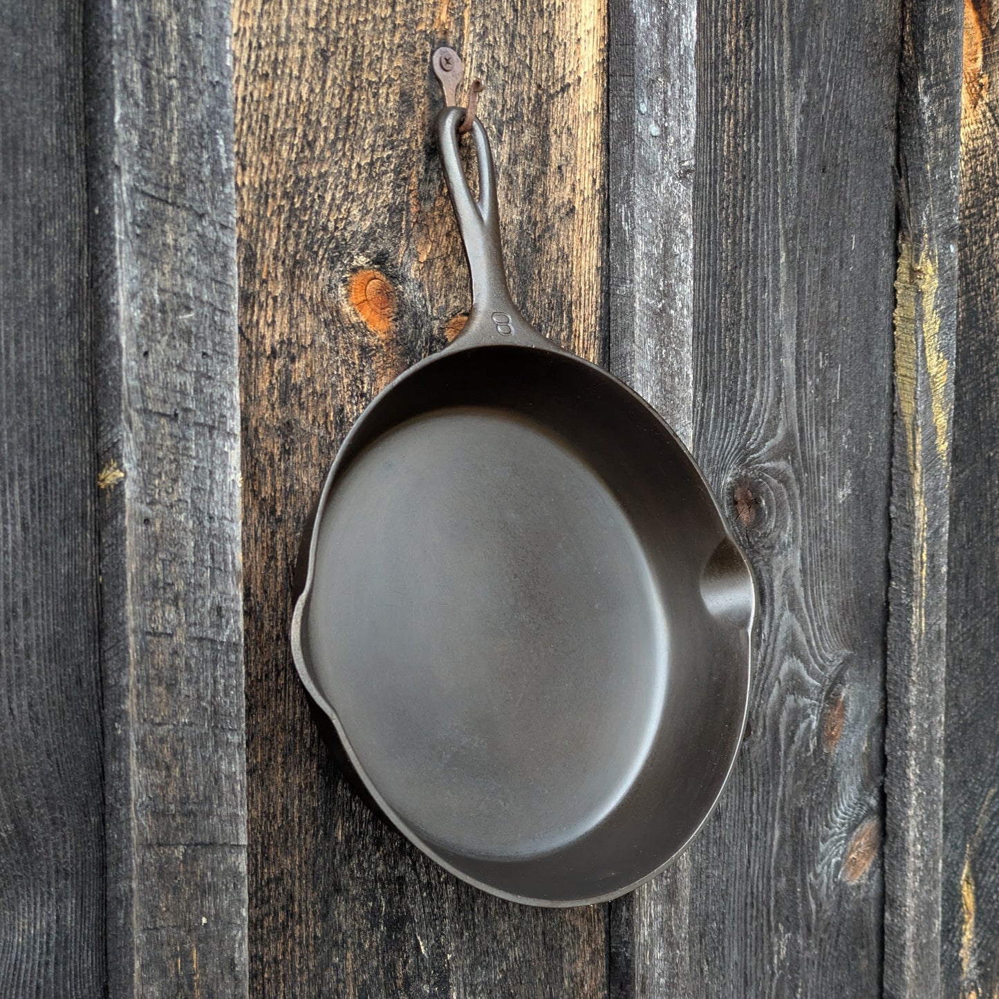 Vintage Griswold #8 Slant EPU Cast Iron Skillet 704 M with Heat Ring