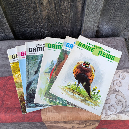 Set of 6 Vintage Game News Magazines by the PA Game Commission