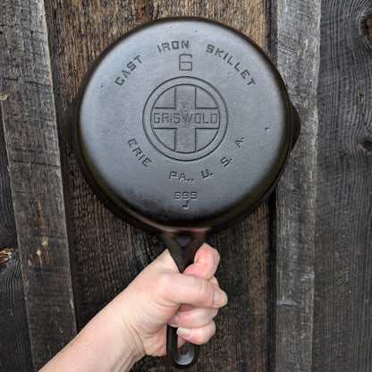 Vintage Griswold #6 Cast Iron Skillet with Large Block Logo 699 J