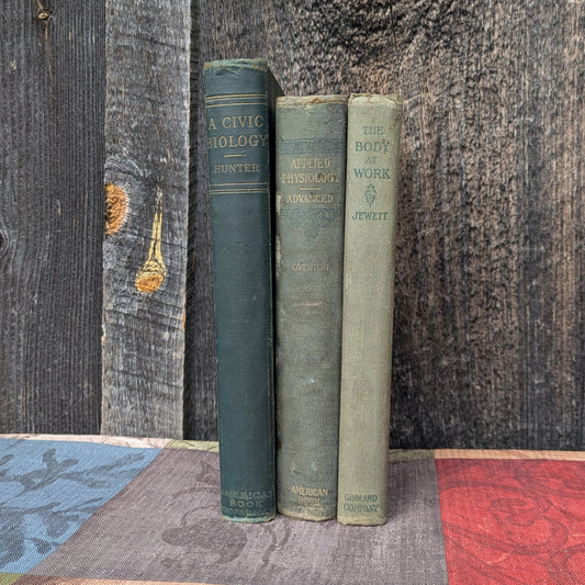 Set of 3 Antique Biology and Physiology Textbooks