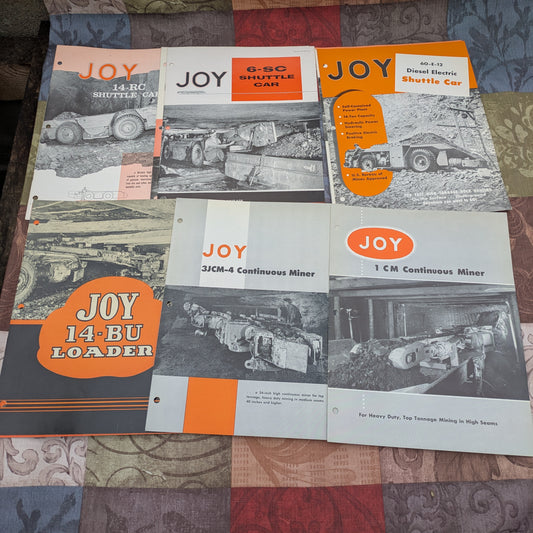 Vintage 1950's Joy Mining Equipment Machinery Booklets