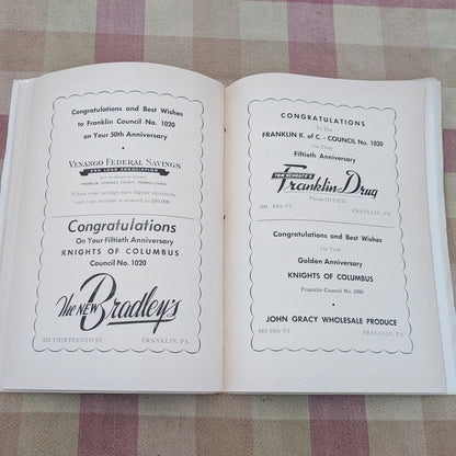 1955 Franklin PA Knights of Columbus 50th Anniversary Booklet