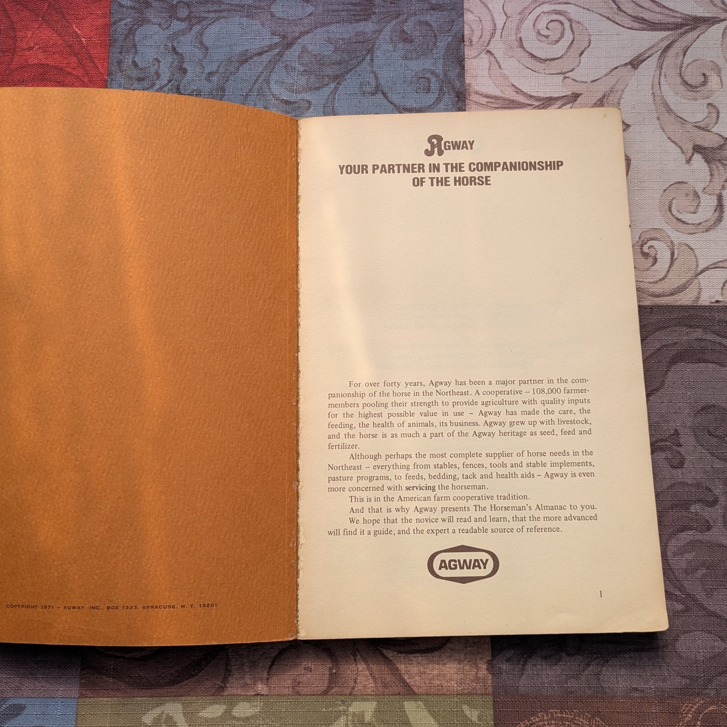 Horseman's Almanac and First Aid Handbook, 1971 Agway Promo