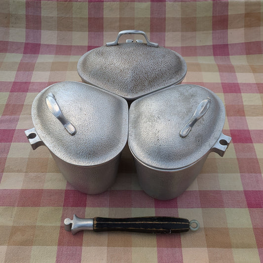 Vintage Silver Seal Cast Aluminum Triplicate Pans
