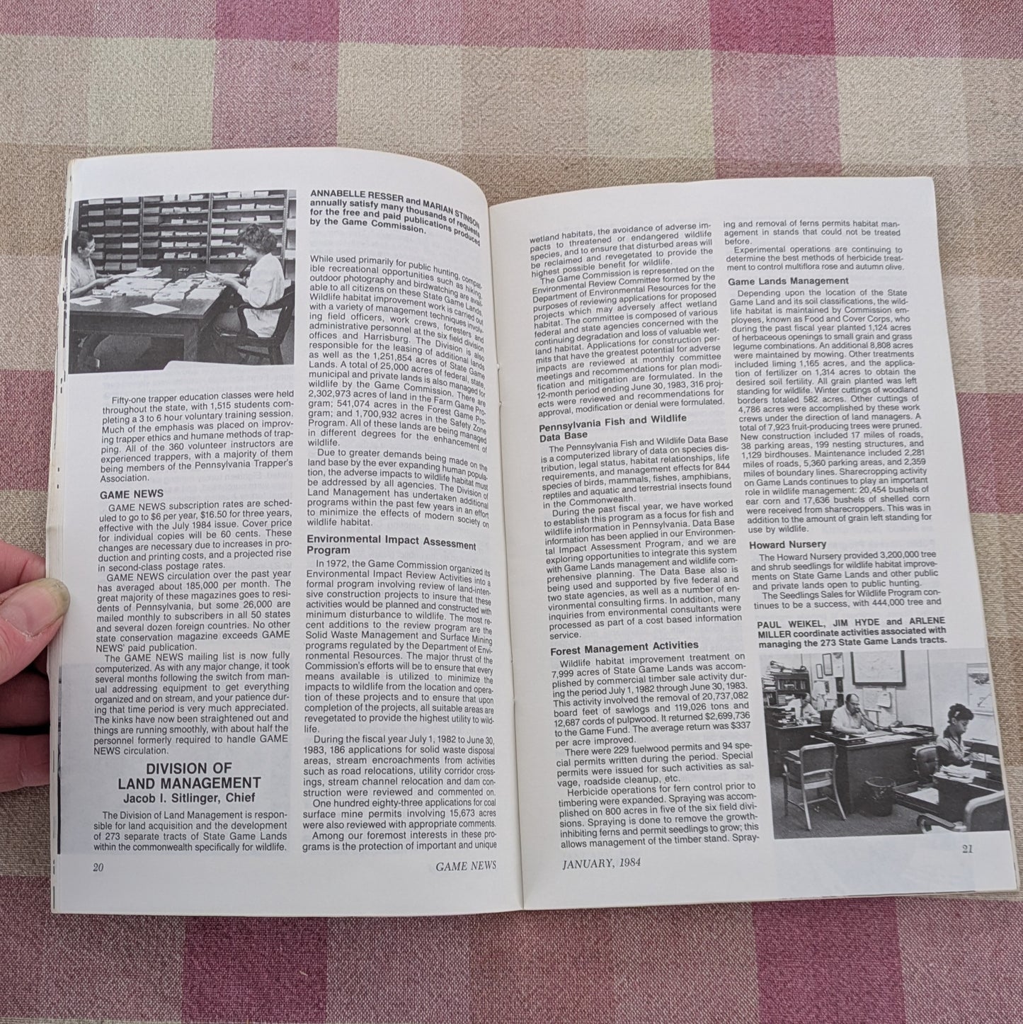 Vintage 1984 Pennsylvania Game News, Full Year Set of 12