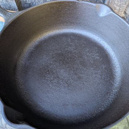 Ugly Hammered #8 Cast Iron Deep Skillet or Chicken Fryer with Lid