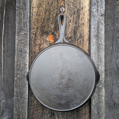 Wagner Ware #8 Cast Iron Skillet with Double Arc Logo and Heat Ring