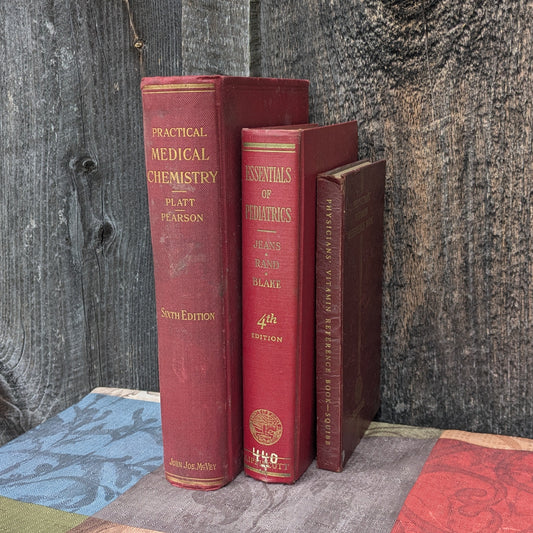 Set of 3 Vintage Medical Reference Books-Vitamins, Pediatrics, and Chemistry
