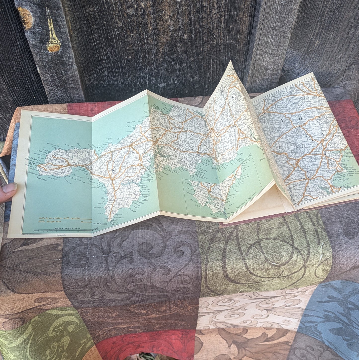 Antique English Maps- Bacon's Road-Map of the South Coast & Bartholomew's Map of the Lake District