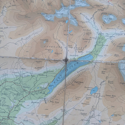 Antique English Maps- Bacon's Road-Map of the South Coast & Bartholomew's Map of the Lake District