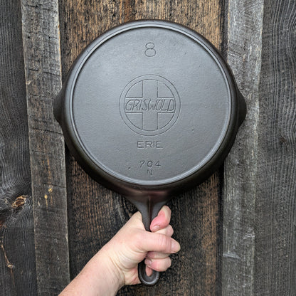 Antique Griswold #8 Slant Erie Cast Iron Skillet 704 N