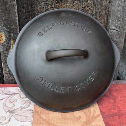 Wagner Ware #8 Cast Iron Skillet 1058 with Self Basting Lid