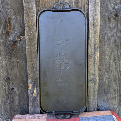 Vintage Griswold #8 Cast Iron Double Griddle with Large Block Logo 745 A