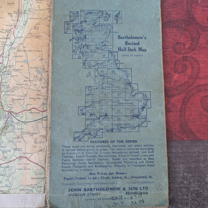 Antique English Maps- Bacon's Road-Map of the South Coast & Bartholomew's Map of the Lake District