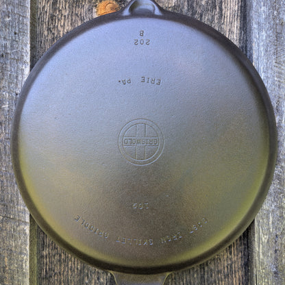 Vintage Griswold Cast Iron Skillet Griddle 109 202 B Small Block Logo