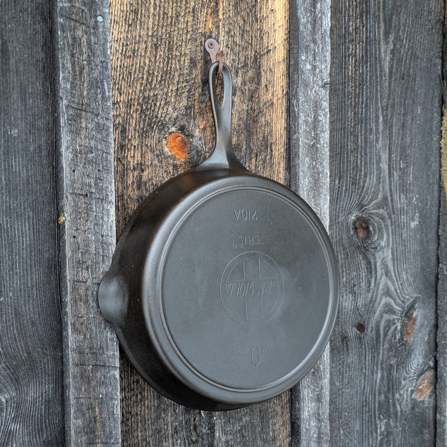 Griswold #9 Cast Iron Skillet with Heat Ring and Slant Erie Logo 710