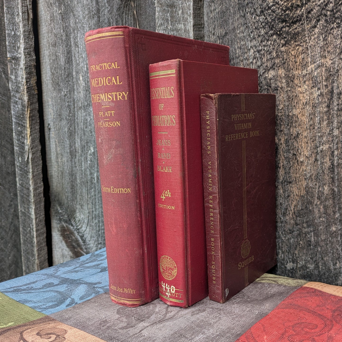 Set of 3 Vintage Medical Reference Books-Vitamins, Pediatrics, and Chemistry