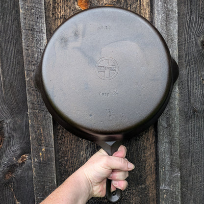 Griswold #10 Cast Iron Skillet with Small Block Logo and Early Handle 716 B
