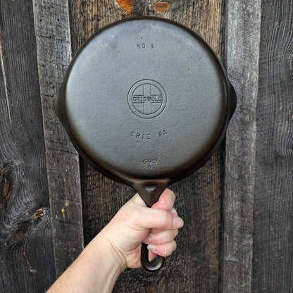 Griswold Small Block Logo #6 Cast Iron Skillet with Late Handle 699 W
