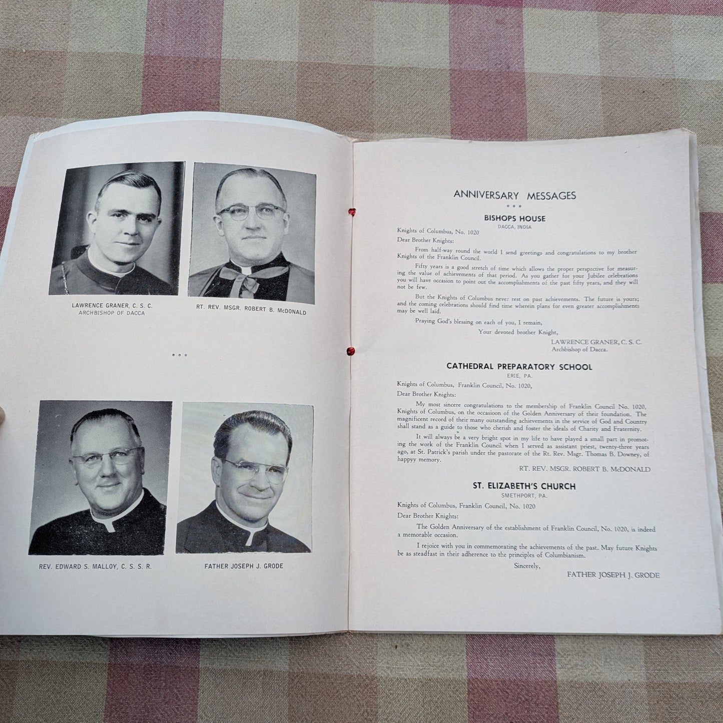 1955 Franklin PA Knights of Columbus 50th Anniversary Booklet