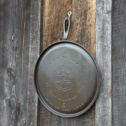 Griswold #9 Cast Iron Round Skillet Griddle, Large Block Logo 609 A