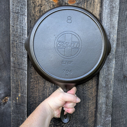 Antique Griswold #8 Slant Erie Cast Iron Skillet 704