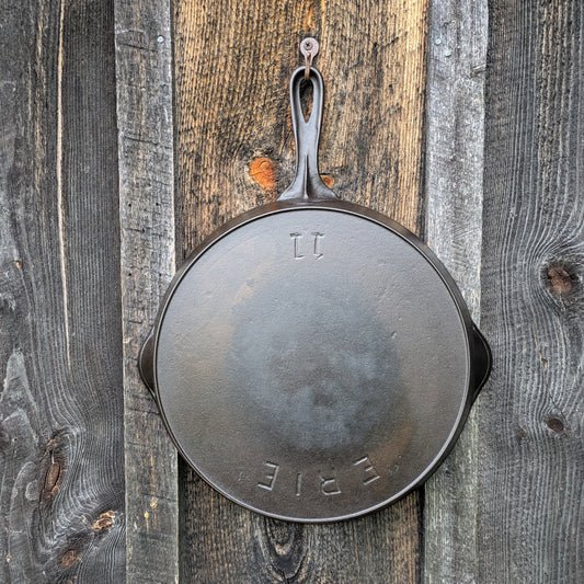 Antique Erie #11 2nd Series Cast Iron Skillet with Heat Ring by Griswold